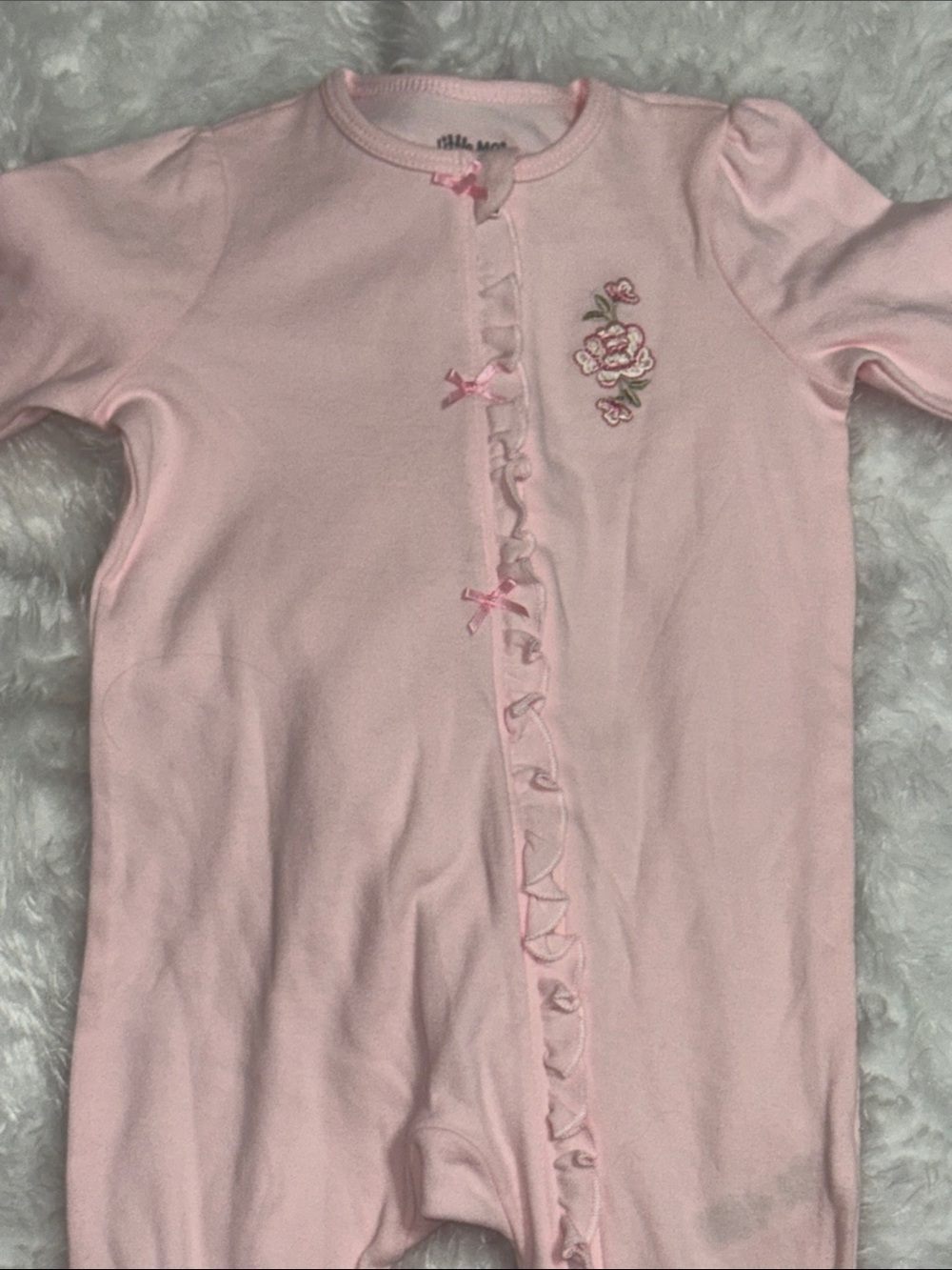 Carter's Light Pink Ruffled Footed One-Piece - Picture 2 of 5
